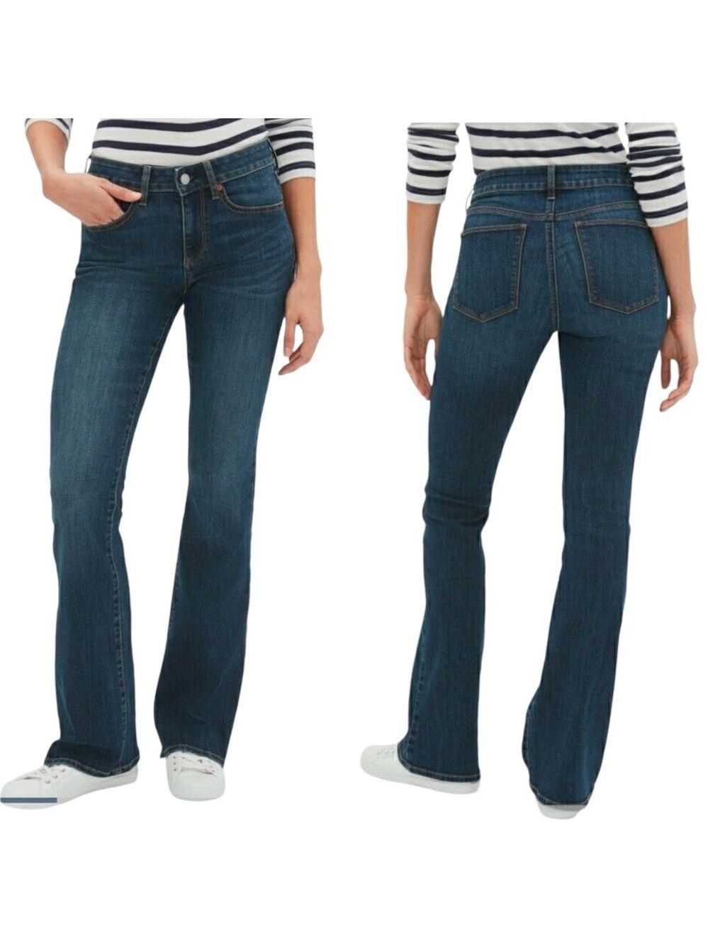GAP Curvy Mid-Rise Boot Cut Cotton Blend Blue Denim Jeans Size 29/8a